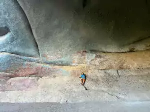 Pomongwe cave: Ein leerer Raum mit nur wenigen (noch erhaltenen) Malereien